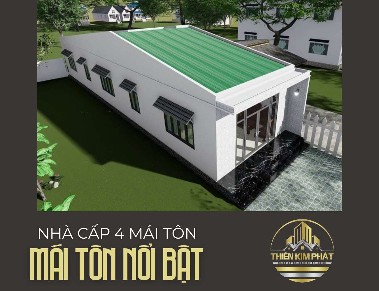 nhà cấp 4 mái tôn