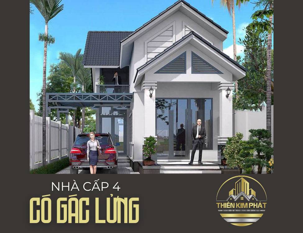 Mẫu nhà cấp 4 đẹp có gác lửng