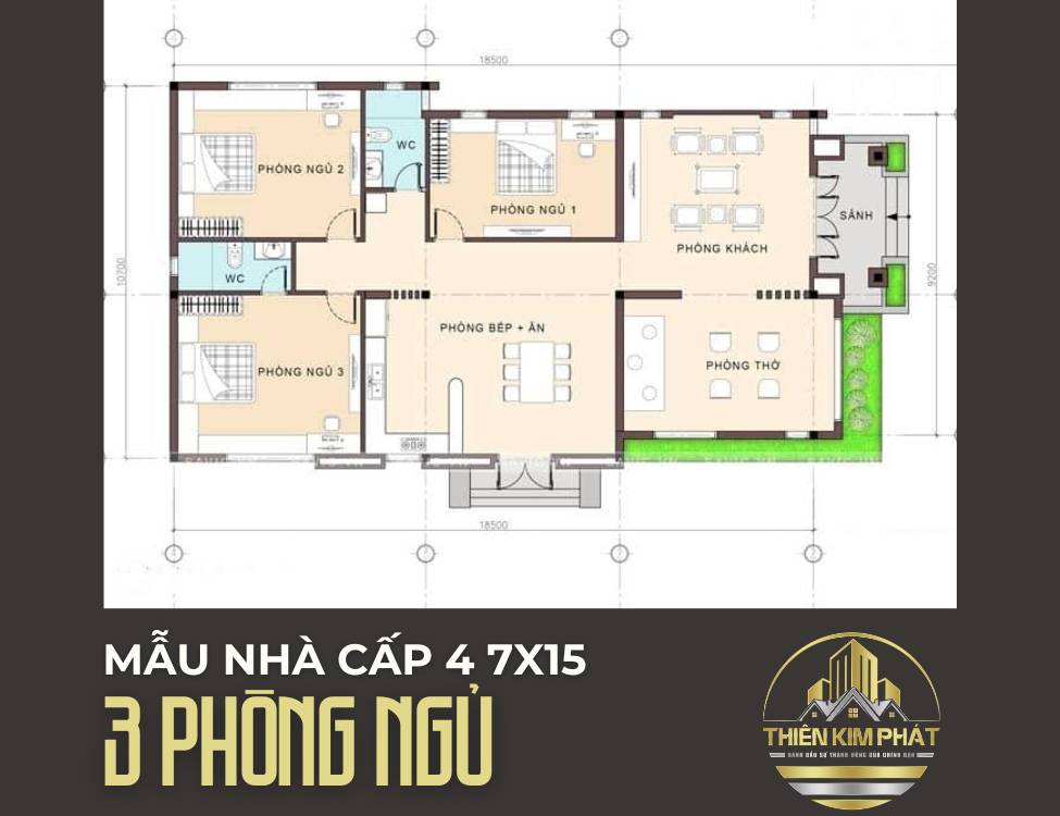 nhà cấp 4 7x15