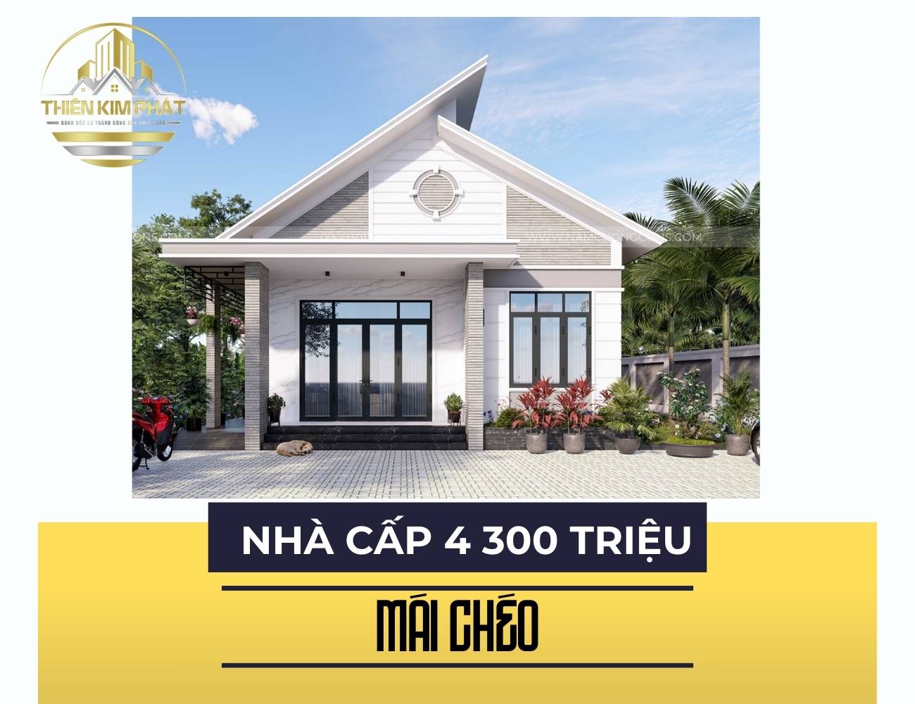 mẫu nhà cấp 4 gác lửng 300 triệu