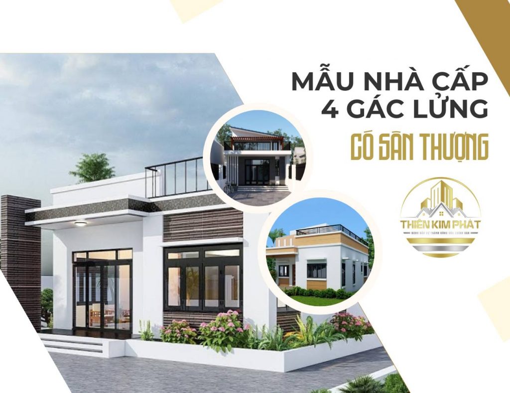 mẫu nhà cấp 4 gác lửng có sân thượng