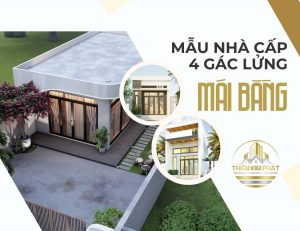 nhà cấp 4 với gác lửng mái bằng