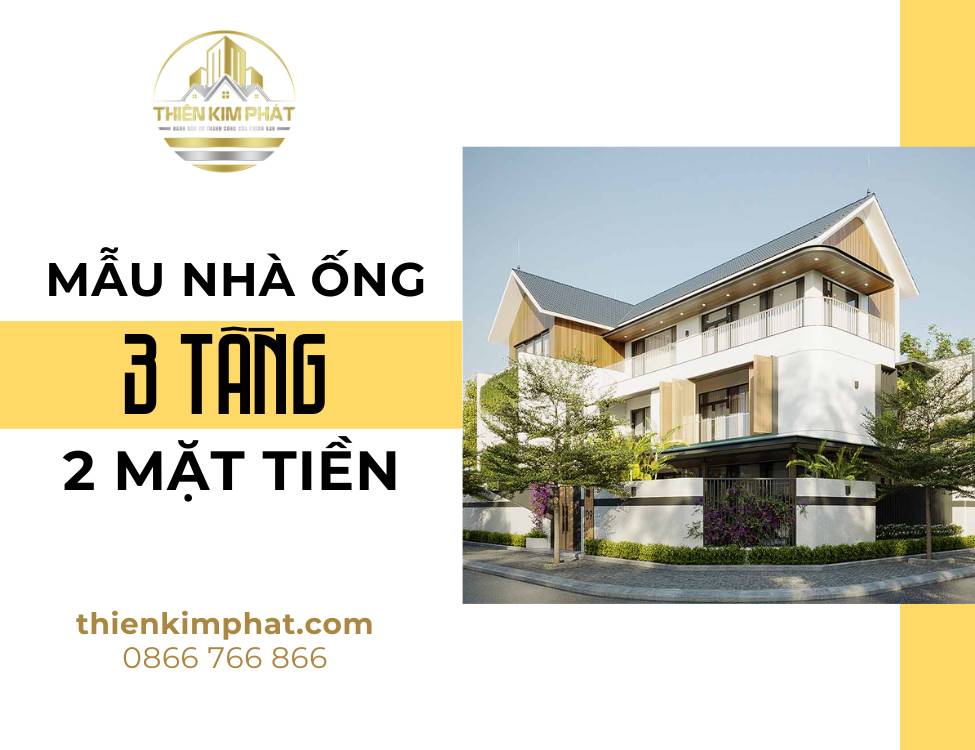 Mẫu nhà ống 3 tầng 2 mặt tiền