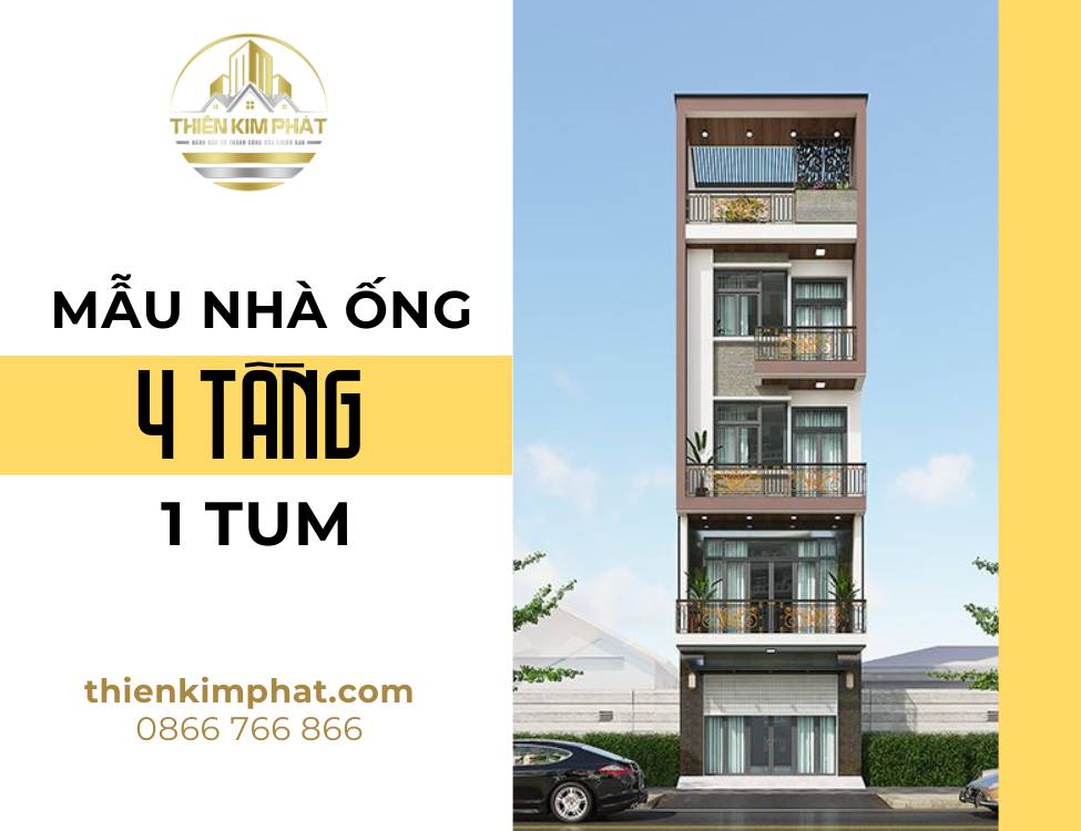 Mẫu nhà 4 tầng 1 tum đẹp