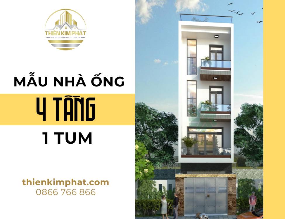 Mẫu nhà 4 tầng 1 tum đẹp