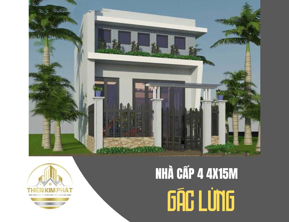 Mẫu nhà cấp 4 có gác lửng