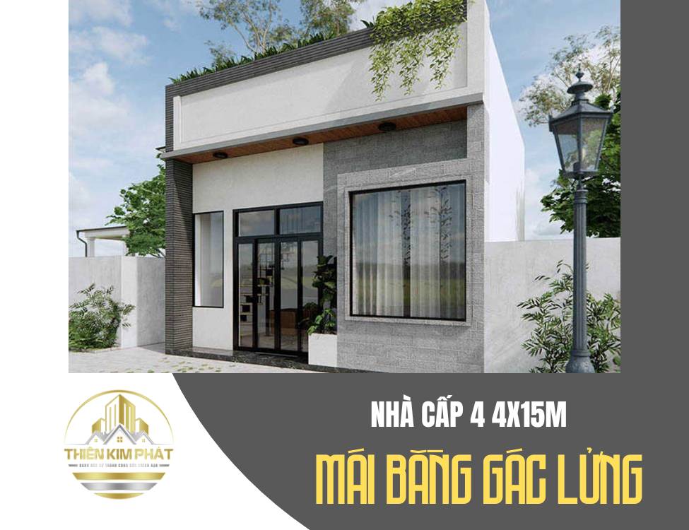 mái bằng có gác lửng 4×15