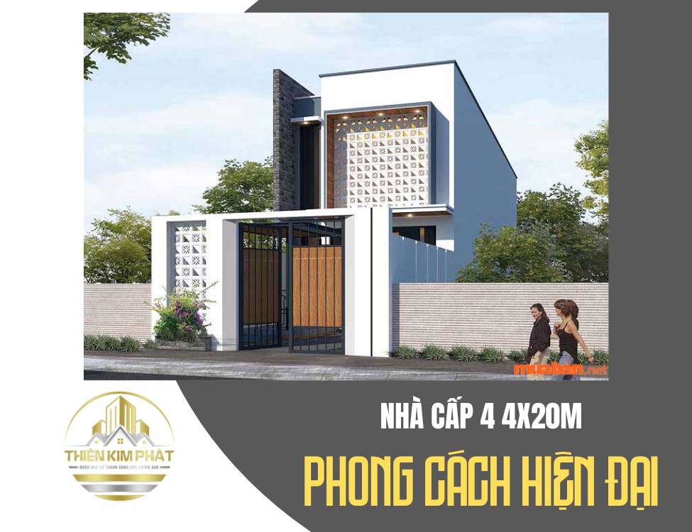 nhà cấp 4 4x20m