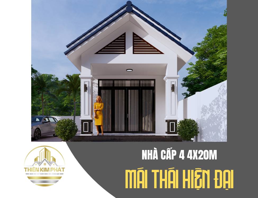 nhà cấp 4 4x20m