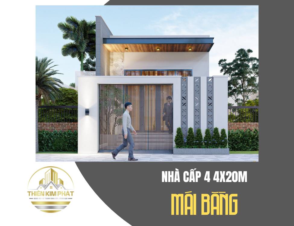 nhà cấp 4 4x20m