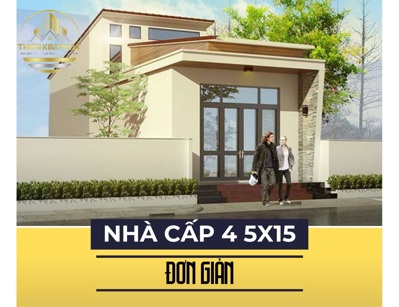 Mẫu nhà cấp 4 gác lửng 5x15m