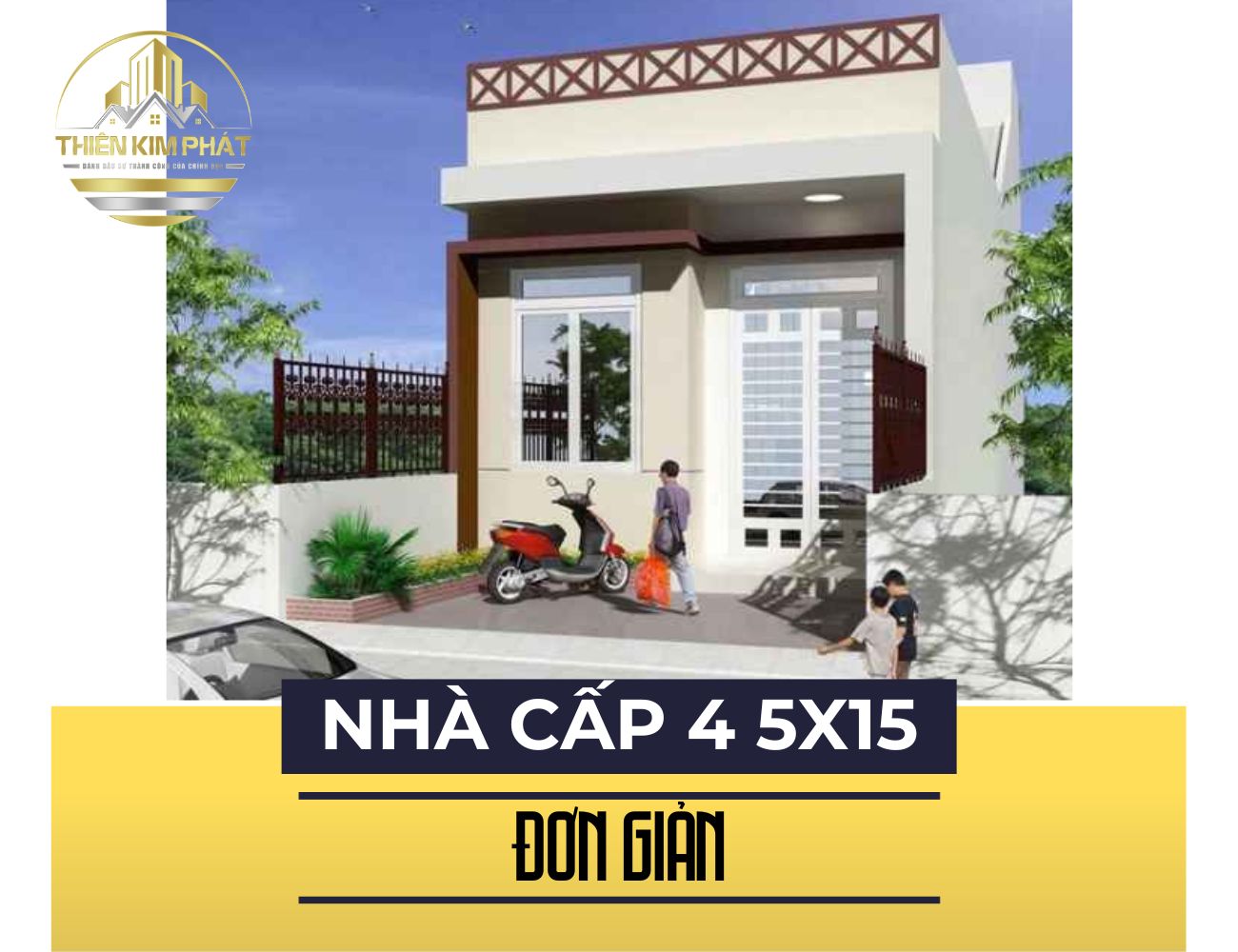 Mẫu nhà cấp 4 gác lửng 5x15m