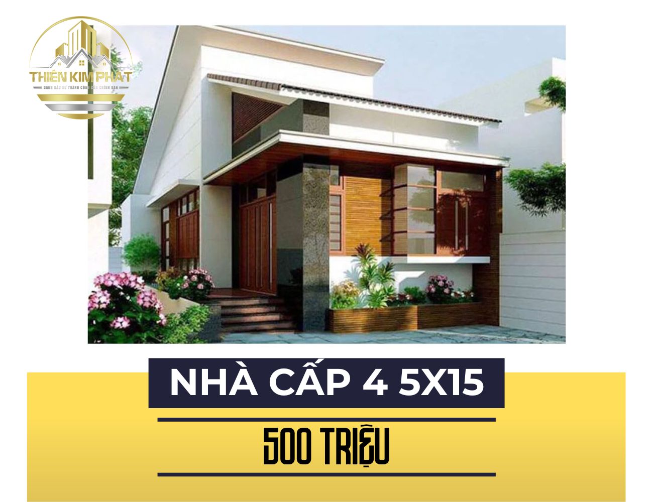 Mẫu nhà cấp 4 gác lửng 5x15m