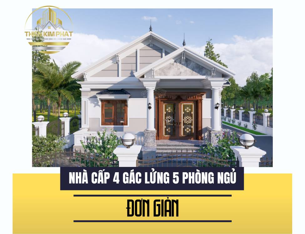 nhà cấp 4 gác lửng 5 phòng ngủ