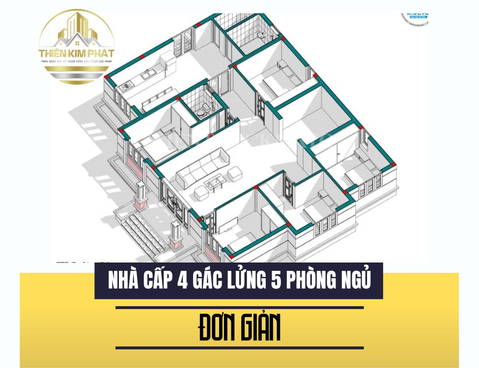 nhà cấp 4 gác lửng 5 phòng ngủ