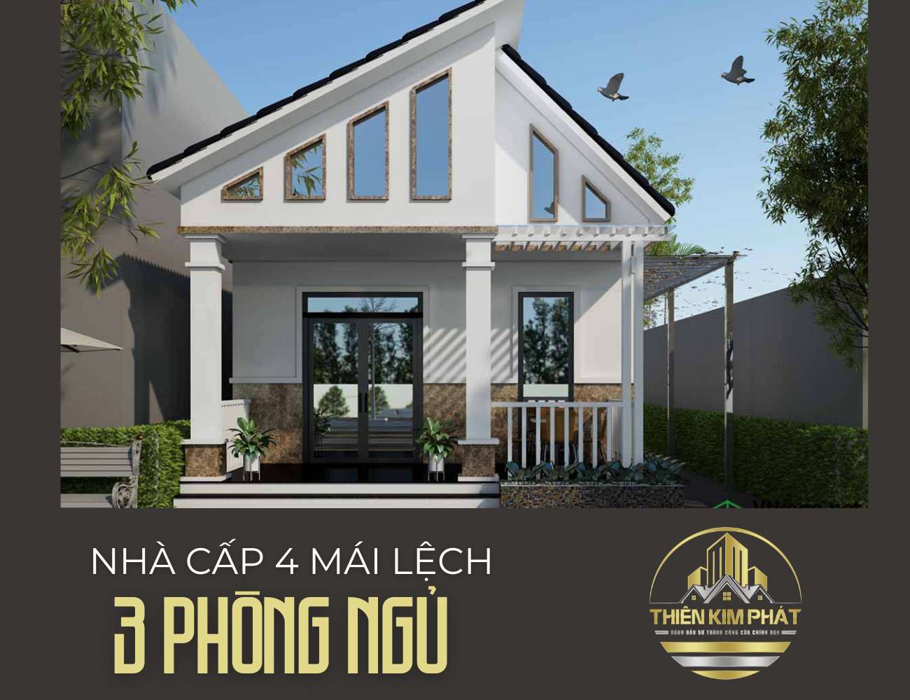 Nhà cấp 4 mái lệch