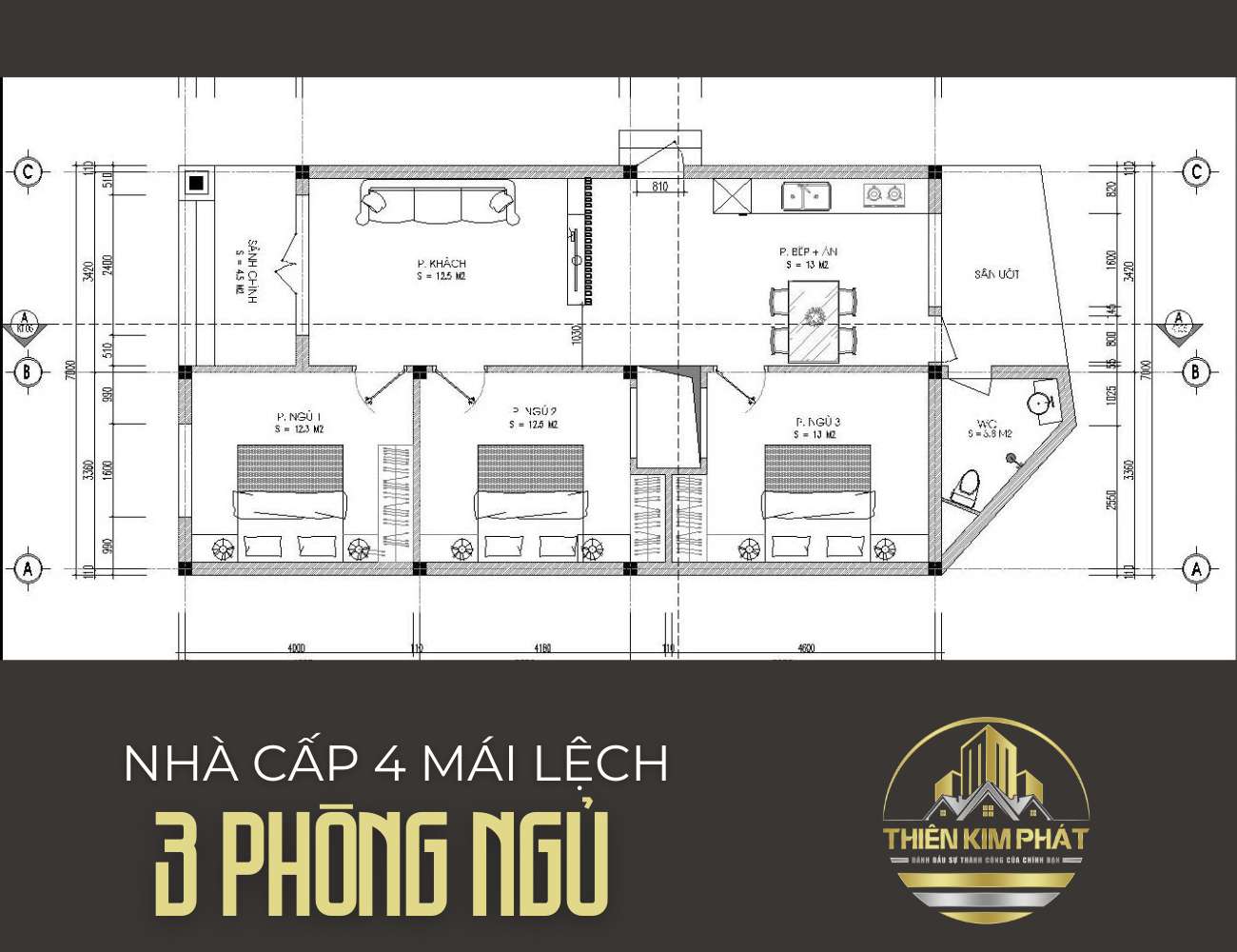 Nhà cấp 4 mái lệch