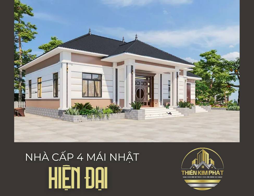 Nhà cấp 4 mái Nhật hiện đại