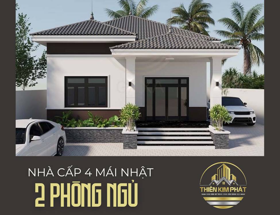 Nhà cấp 4 mái Nhật 2 phòng ngủ