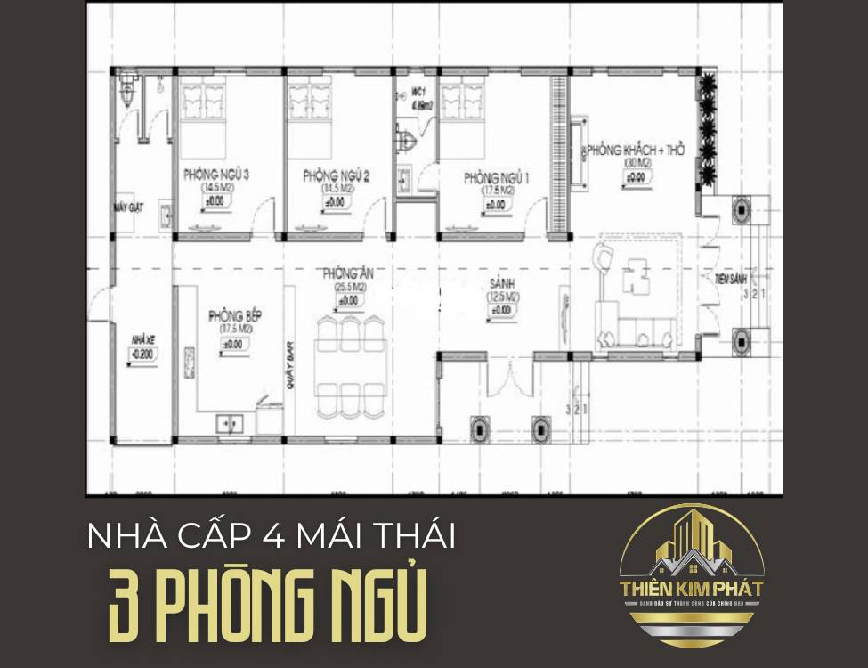 Nhà Mái Thái 3 Phòng Ngủ