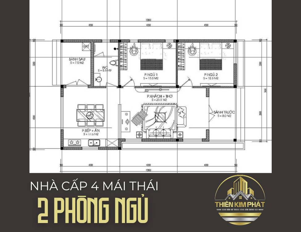 Nhà Mái Thái 2 Phòng Ngủ